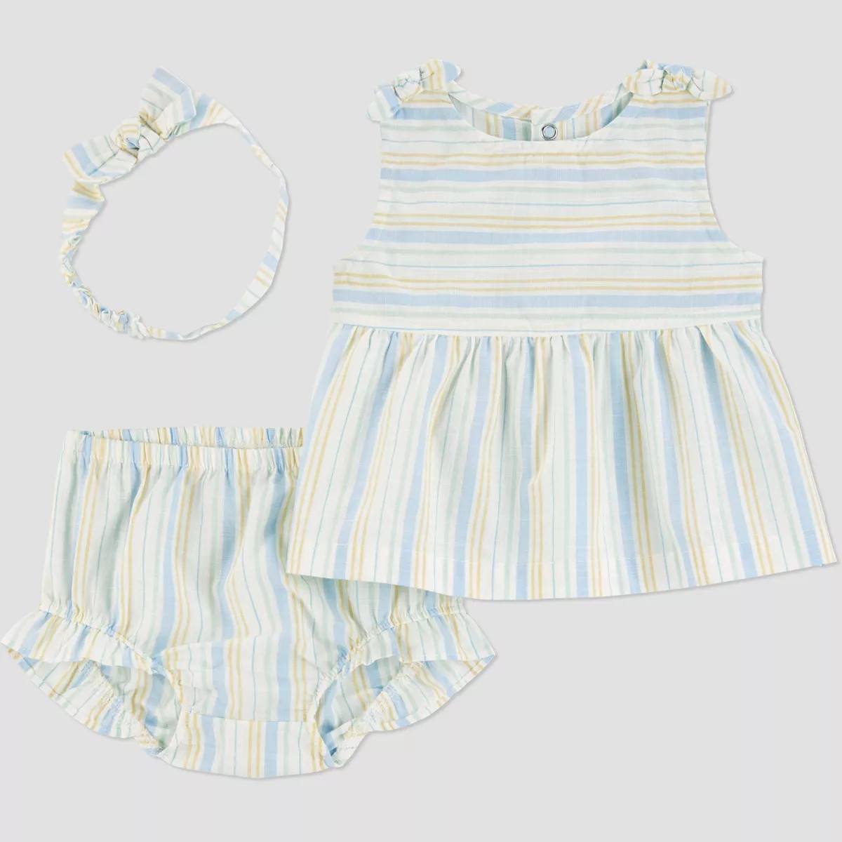 Carter's Just One You® Baby Girls' 3pc Striped Woven Top & Bottom Set with Headband | Target