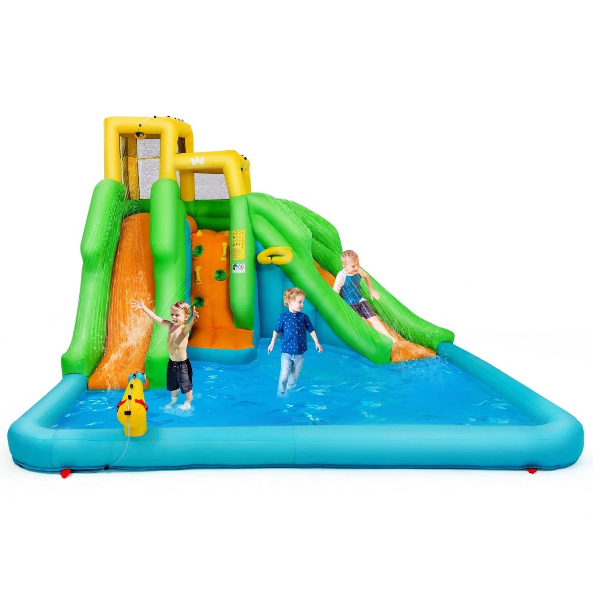 Inflatable Water Park Bounce House w/Climbing Wall Two Slides and Splash Pool | Walmart (US)