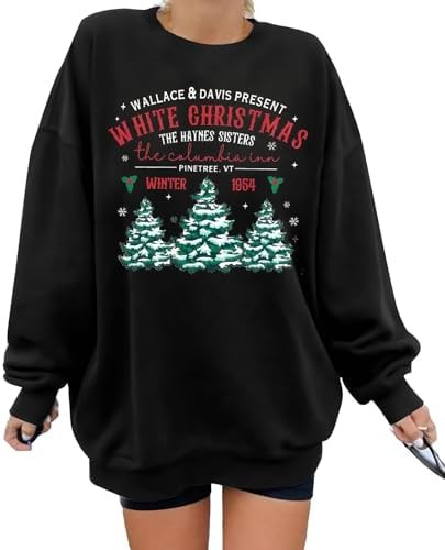 Barlver Women Christmas Fleece Sweaters Long Sleeve Fuzzy Sweatshirts Holiday Graphic Shirts | Amazon (US)