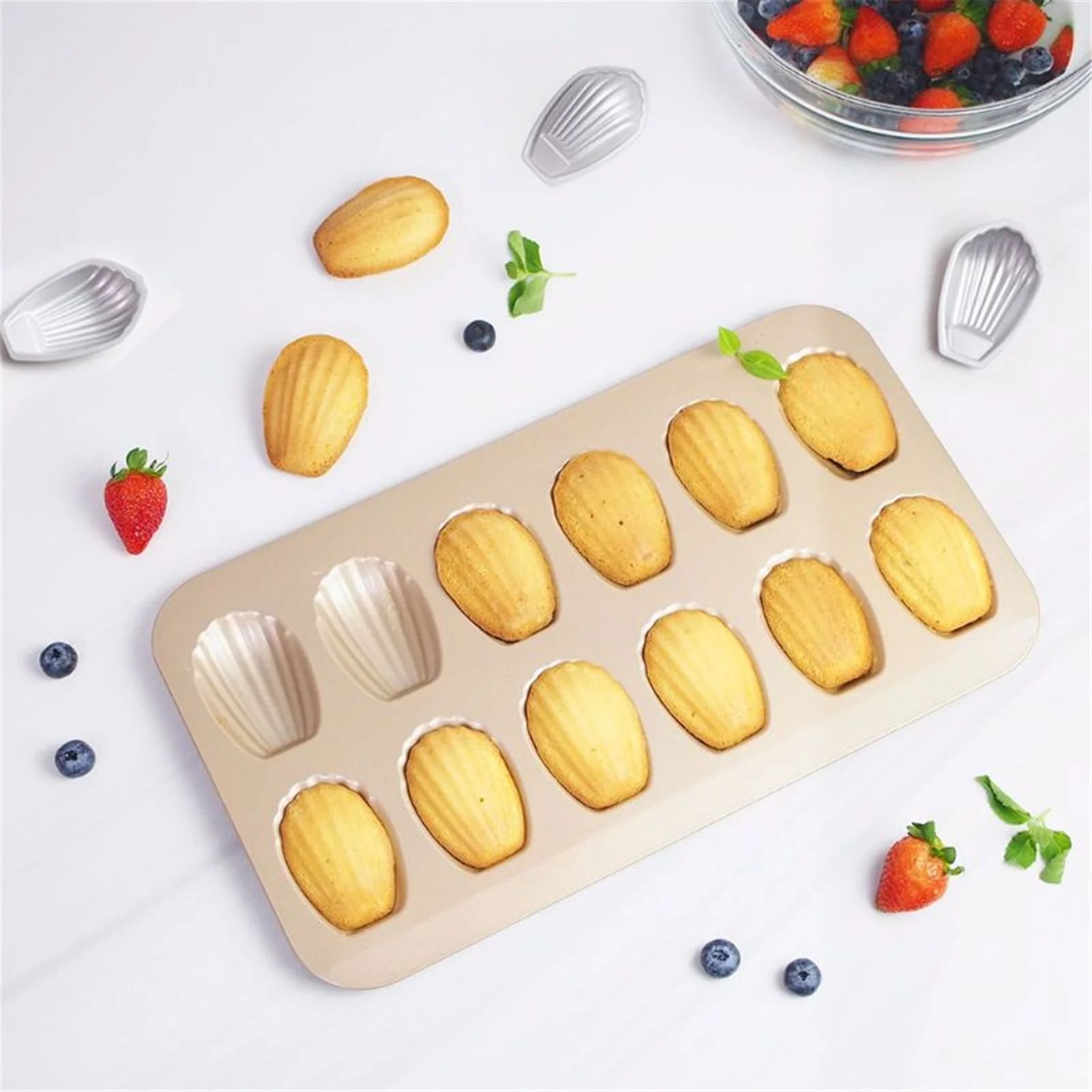 Windfall Baking Mold Durable Thicken Bakeware Champagne Non-Stick Madeleine Pot for Oven Baking | Walmart (US)