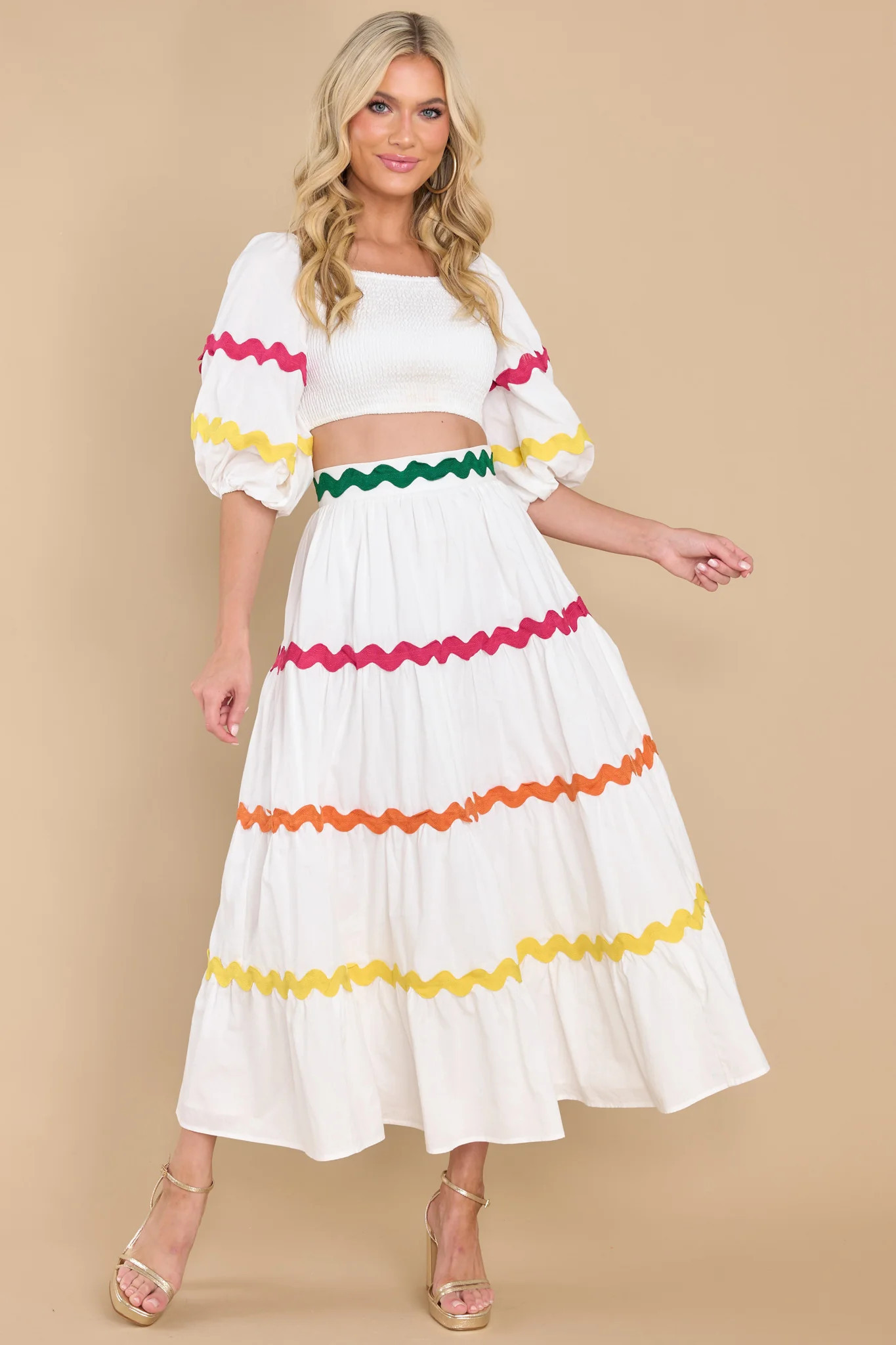 Summertime Sweetheart White Skirt | Red Dress 