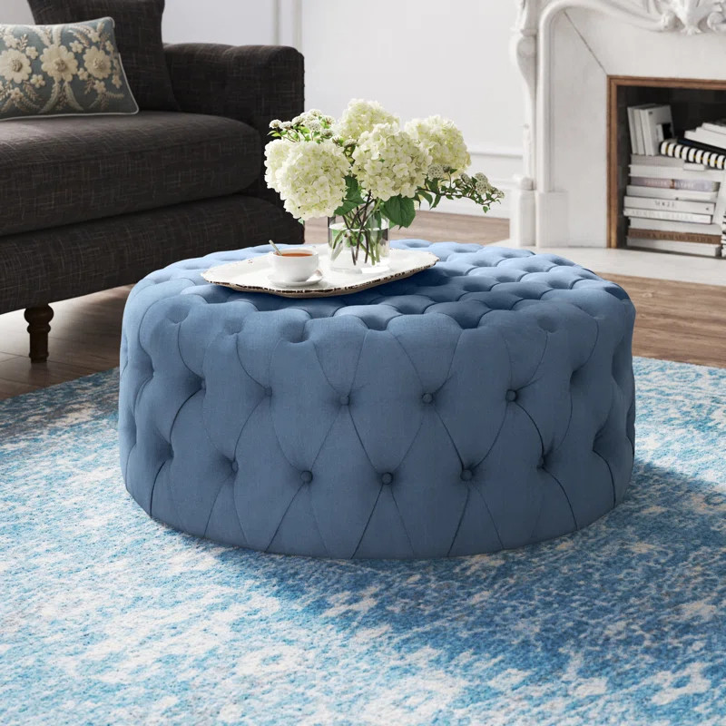 39.4" Tufted Round Cocktail Ottoman | Wayfair North America