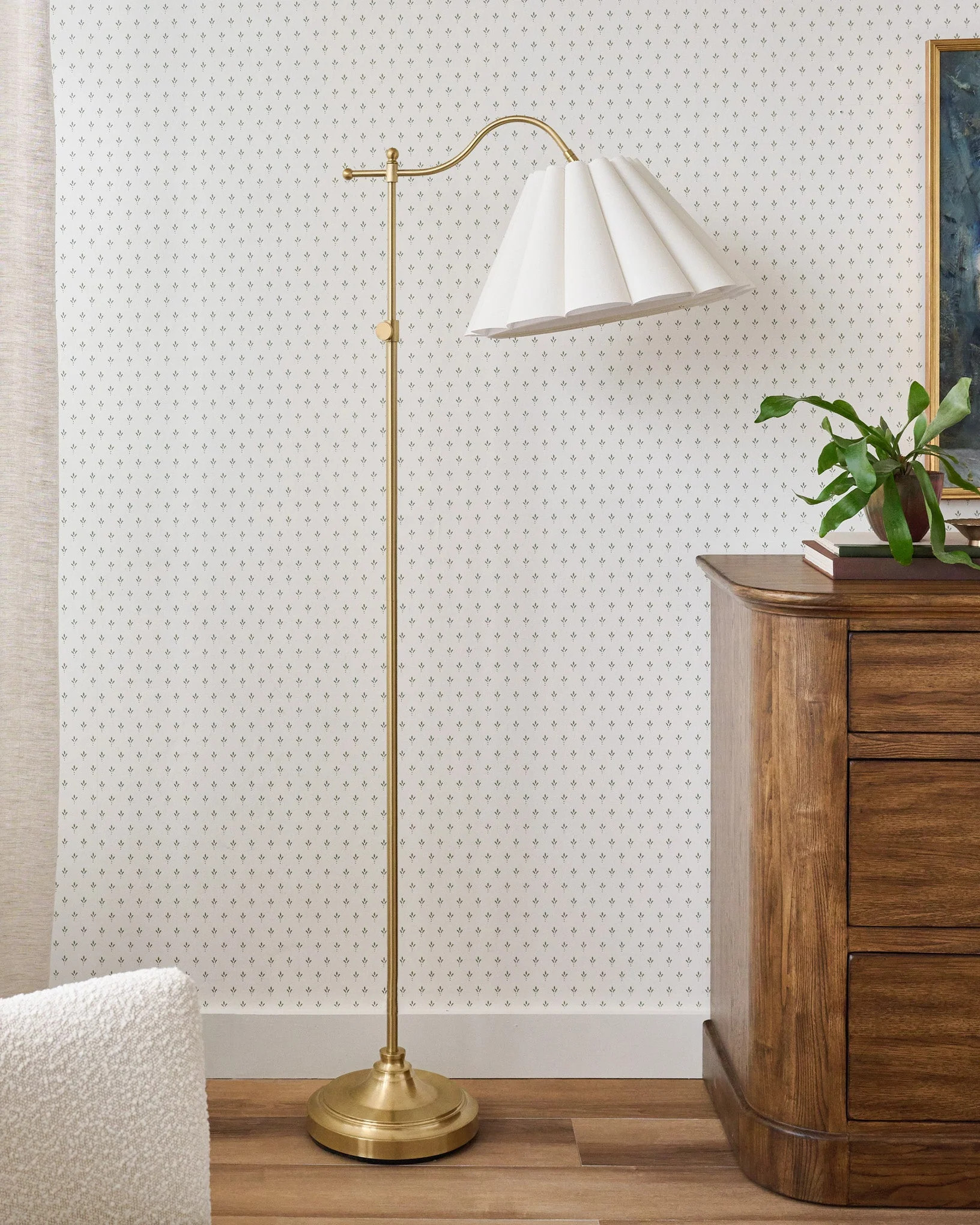 Odette Floor Lamp with Scallop Shade | Magnolia