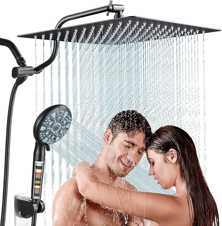 Cobbe 12 Inch All Metal 3-Way Rain Shower Head, High Pressure Shower Head, Dual Shower Heads with... | Amazon (US)