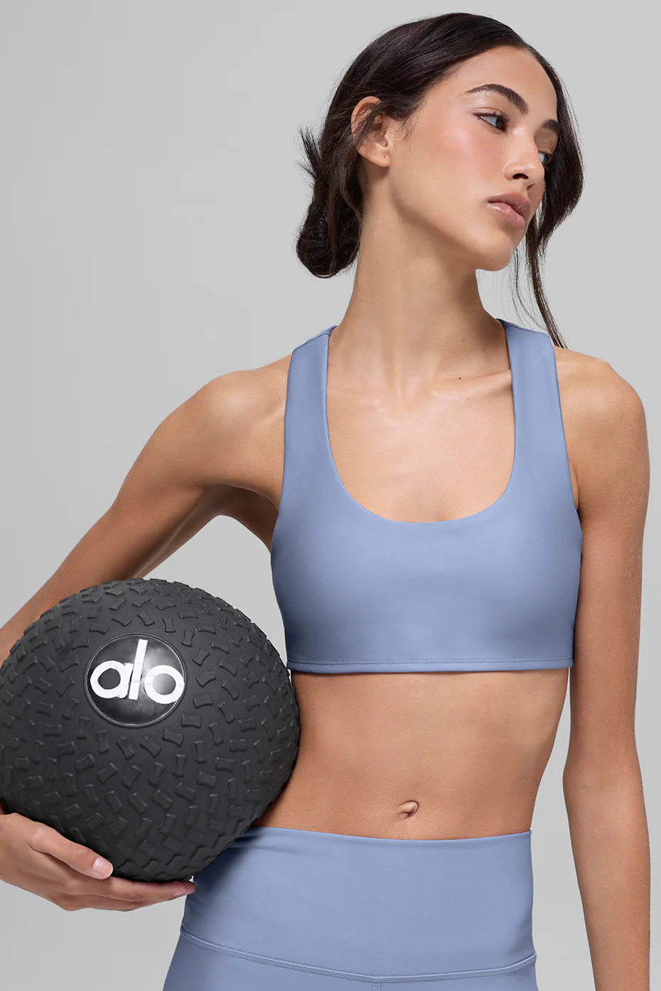 ALO | Airlift Advantage Racerback Bra in Winter Frost Blue, Size: Large | Alo Yoga (US)