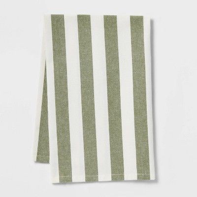 Cotton Striped Kitchen Towel Green - Threshold&#8482; | Target