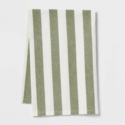 Cotton Striped Kitchen Towel Green - Threshold™ | Target