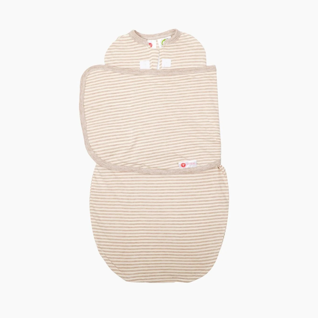 *GOTS Certified Organic* Swaddles Heathered Oatmeal Stripe / Swaddle Wrap (6-14lbs) | embé