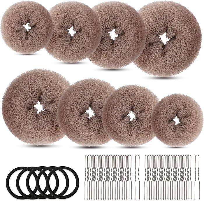 FANDAMEI Hair Bun Maker Set- 8 PCS Hair Donuts for Buns (2 Extra-large,2 Large,2 Medium and 2 Sma... | Amazon (US)