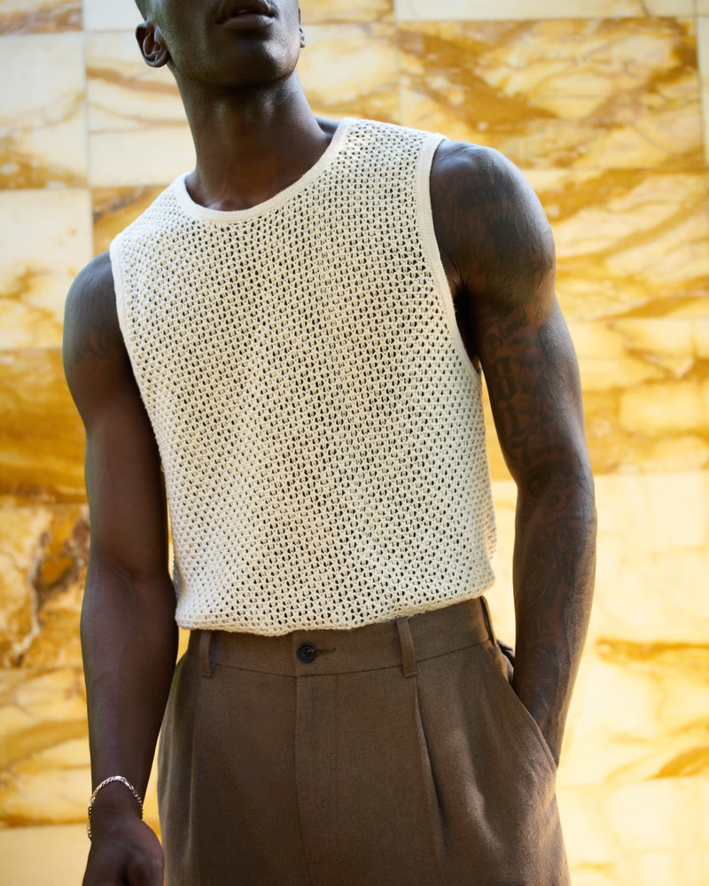 Crochet-Style Muscle Tank | Abercrombie & Fitch (US)