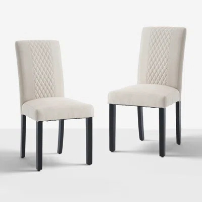 Set of 2 Modern Soft Linen Fabric Thickened Upholstered Dining Chair | Wayfair North America