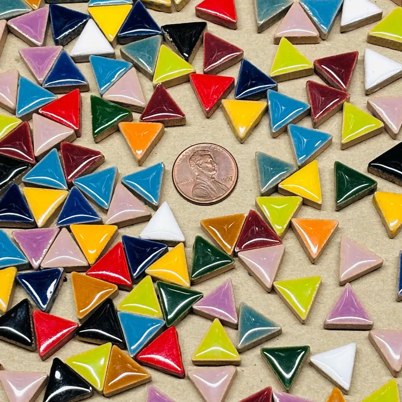 55 Ceramic Triangle Tiles - Etsy | Etsy (US)