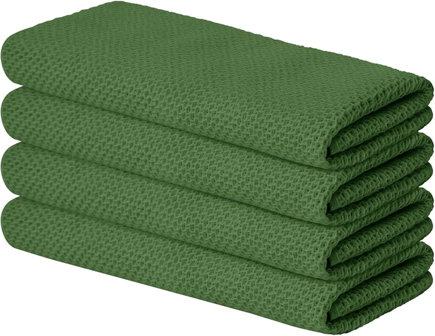 Artoid Mode 100% Cotton Olive Green Waffle Weave Kitchen Dish Cloths, 13x28 Inch Ultra Soft Absor... | Amazon (US)