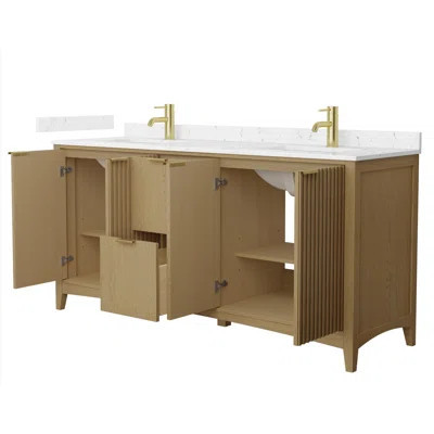 Palmilla 72" Freestanding Double Bathroom Vanity with Cultured Marble Top | Wayfair North America