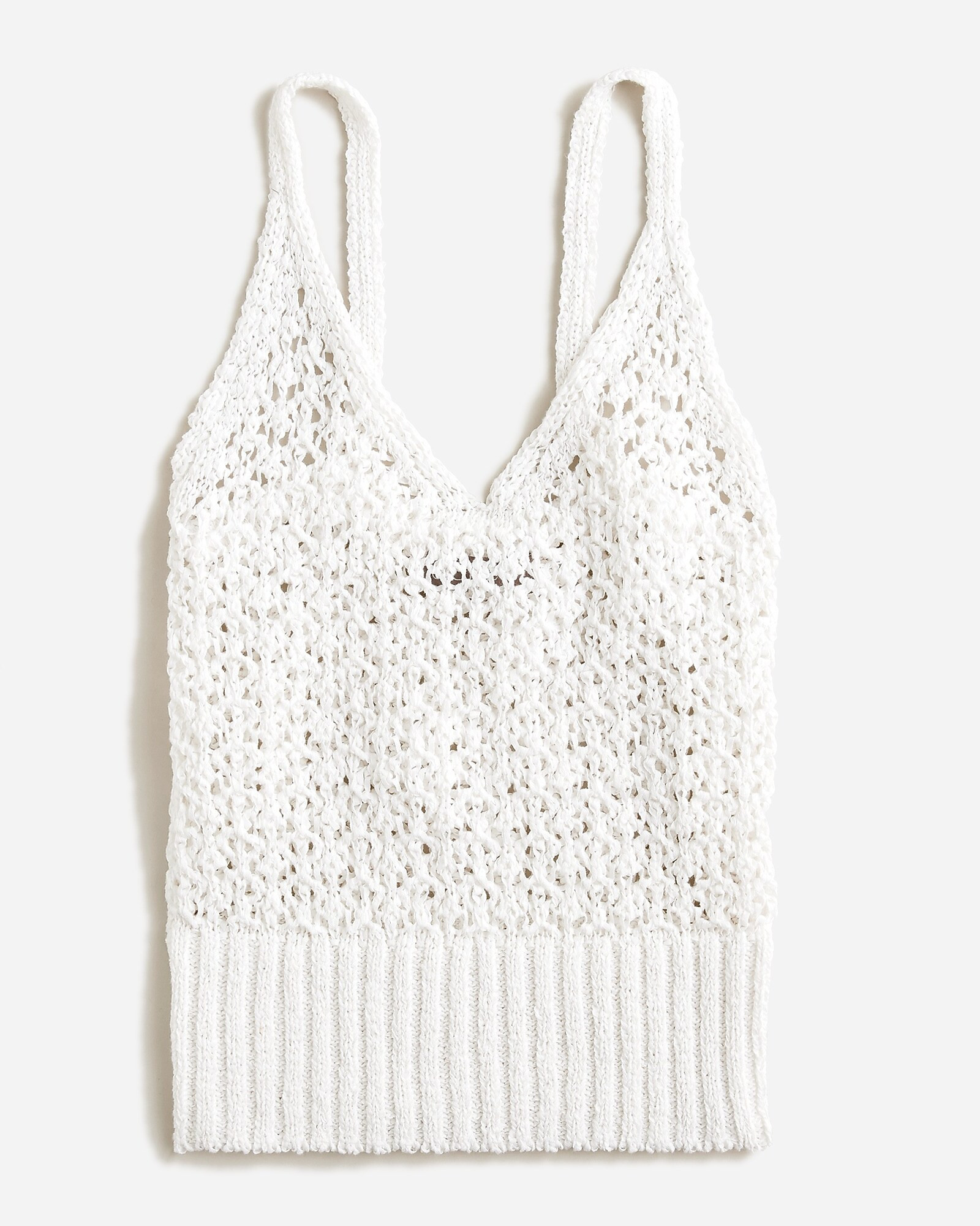 Cropped V-neck sweater-tank in textured pointelle | J. Crew US
