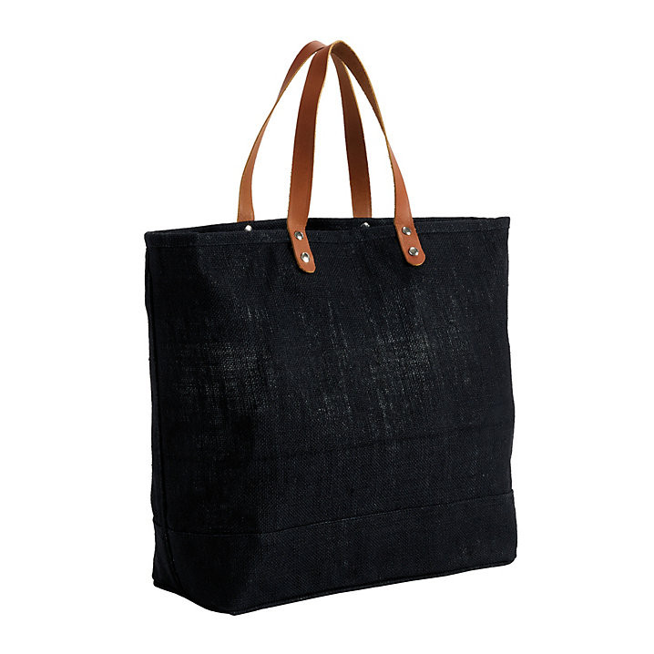 Natural Jute Tote with Leather Handles and Interior Zippered Pocket | Ballard Designs, Inc.