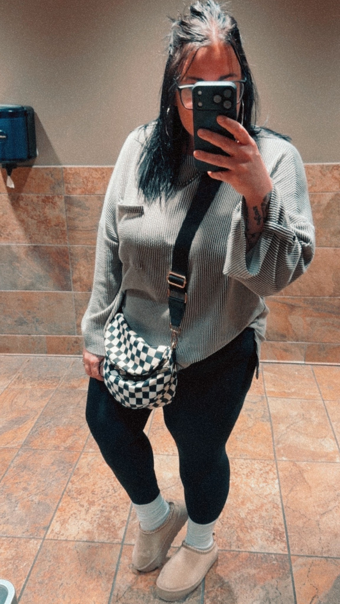 This shirt from Shein is EVERYTHING!! However, it’s definitely oversized. If I ordered again I would size down. Wearing a 2X tucked in. The pants are my absolute favorite leggings from Amazon. I order them by the 3s for me and both of my teenage daughters! #fashion #style #ootd #checkeredprint 

#LTKMidsize #LTKootd #LTKPlusSize