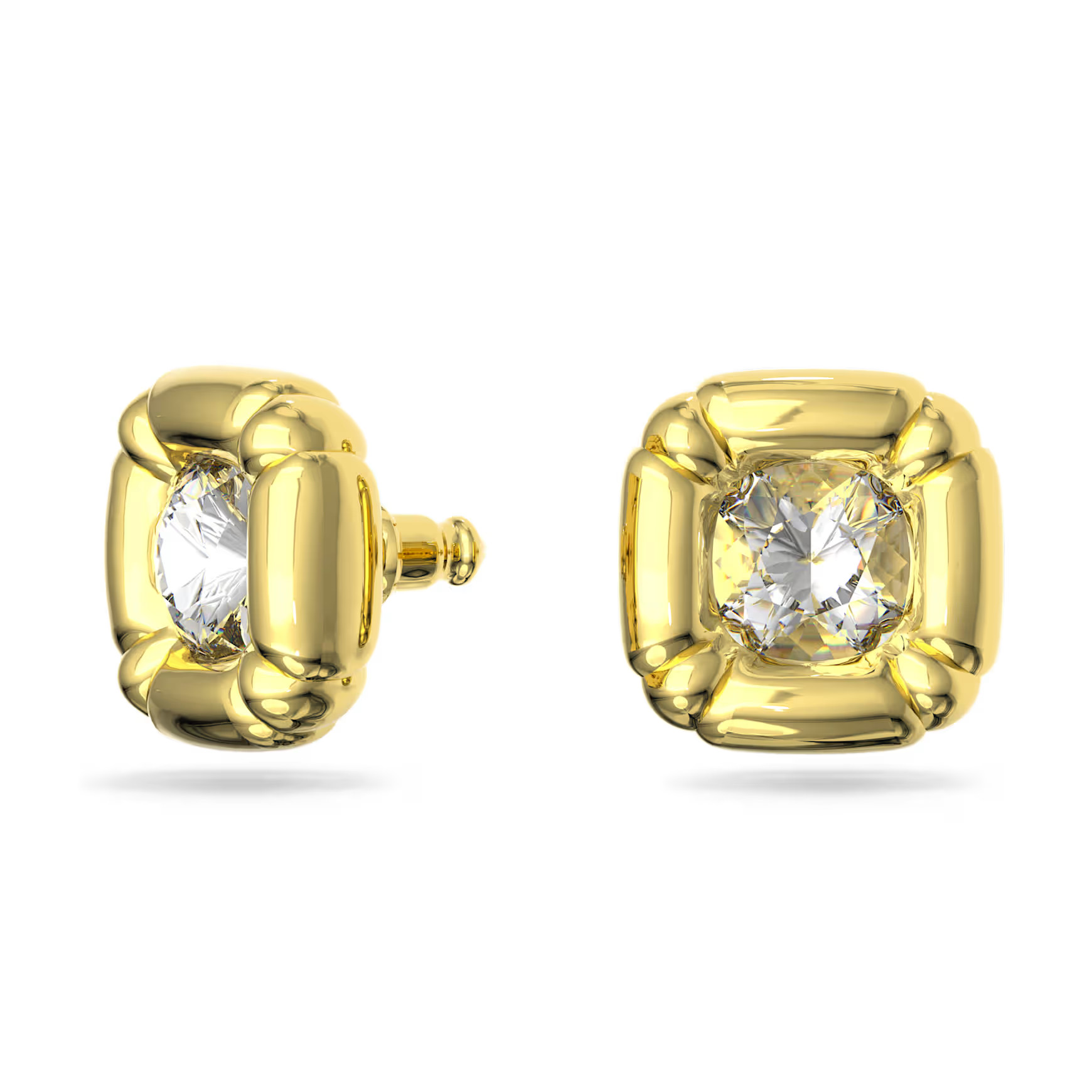 Dulcis stud earrings, Cushion cut, Gold tone, Gold-tone plated by SWAROVSKI | SWAROVSKI