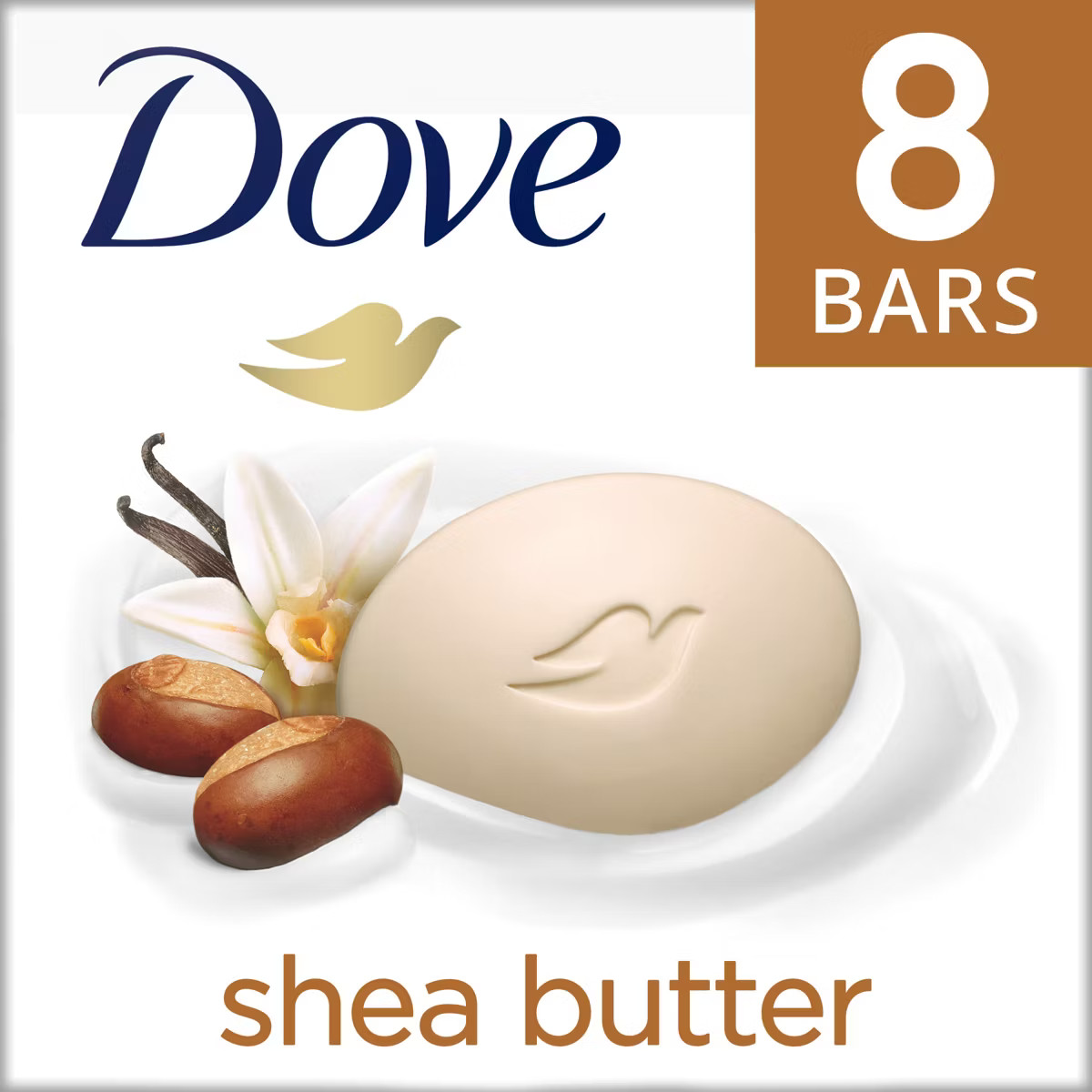 Dove Beauty Purely Pampering Shea Butter with Warm Vanilla Beauty Bar Soap - 8pk - 3.75oz each | Target