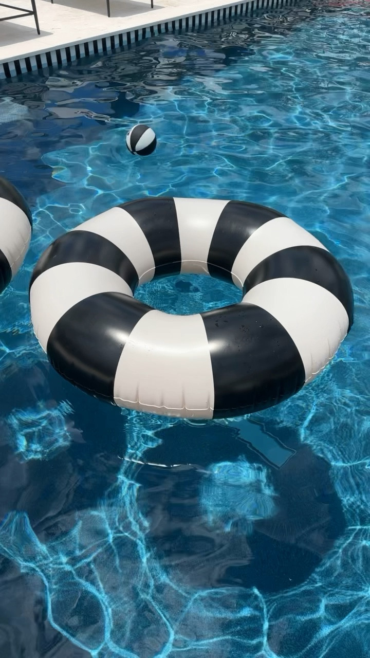 Love the black and white pool flats, they also come in all sorts of other colors! Definitely a favorite from target Sun squad this year! Swimming pool, pool day, swim, pool party, pool floats 

#LTKVideo #LTKSeasonal #LTKFamily