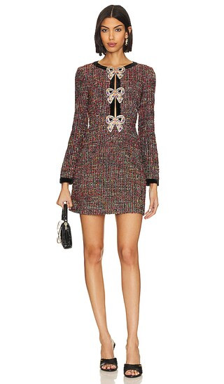 Camille Bows Mini Dress in Motley, Black, & Bows | Revolve Clothing (Global)
