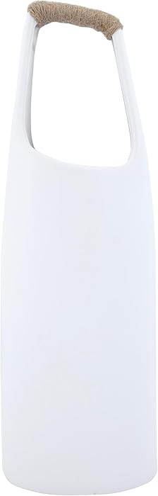 Bloomingville 19" H Stoneware Rattan Wrapped Top Handle Vase, White | Amazon (US)