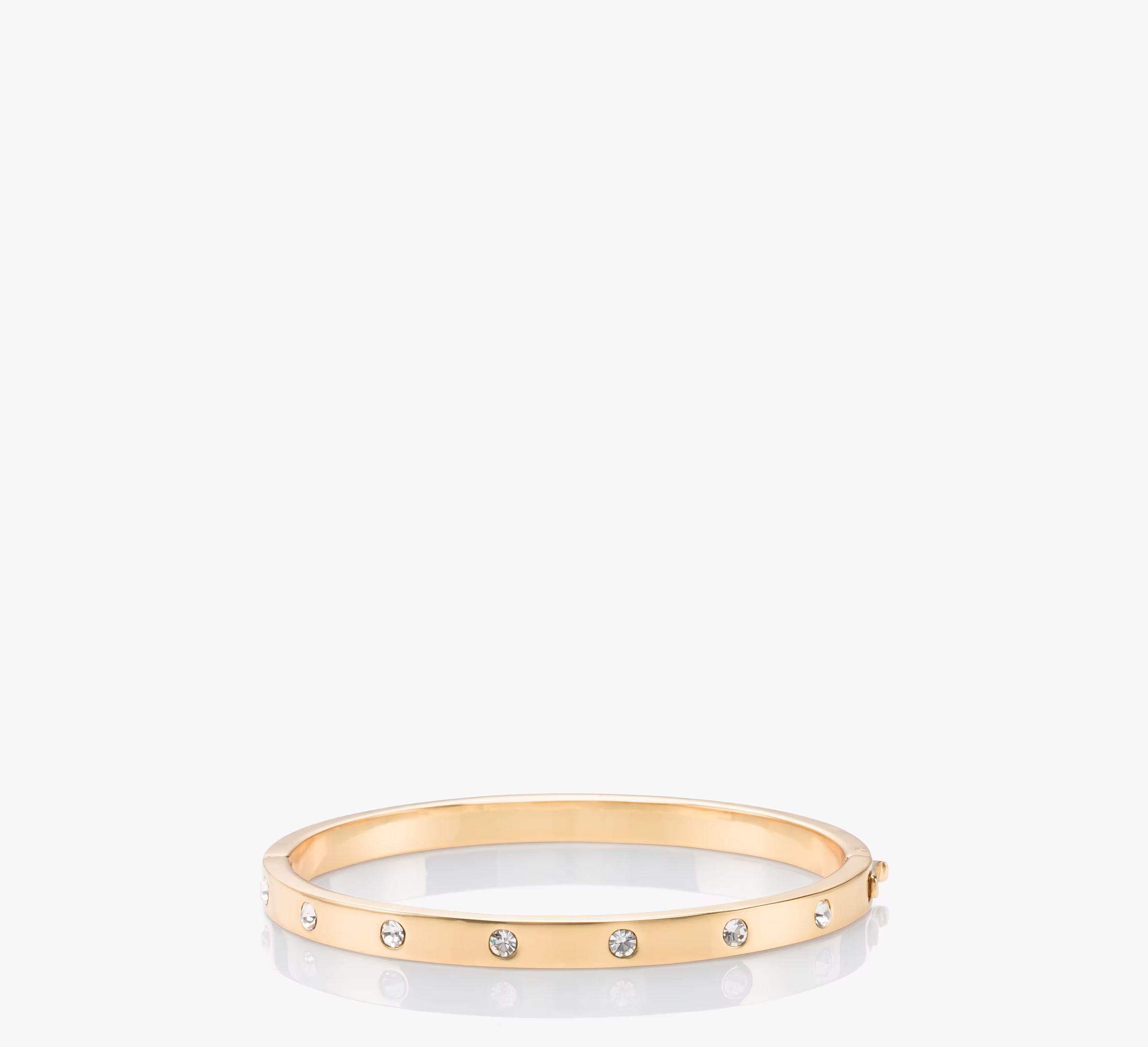 Kate Spade Set In Stone Hinged Bangle, Clear/Gold | Kate Spade (US)