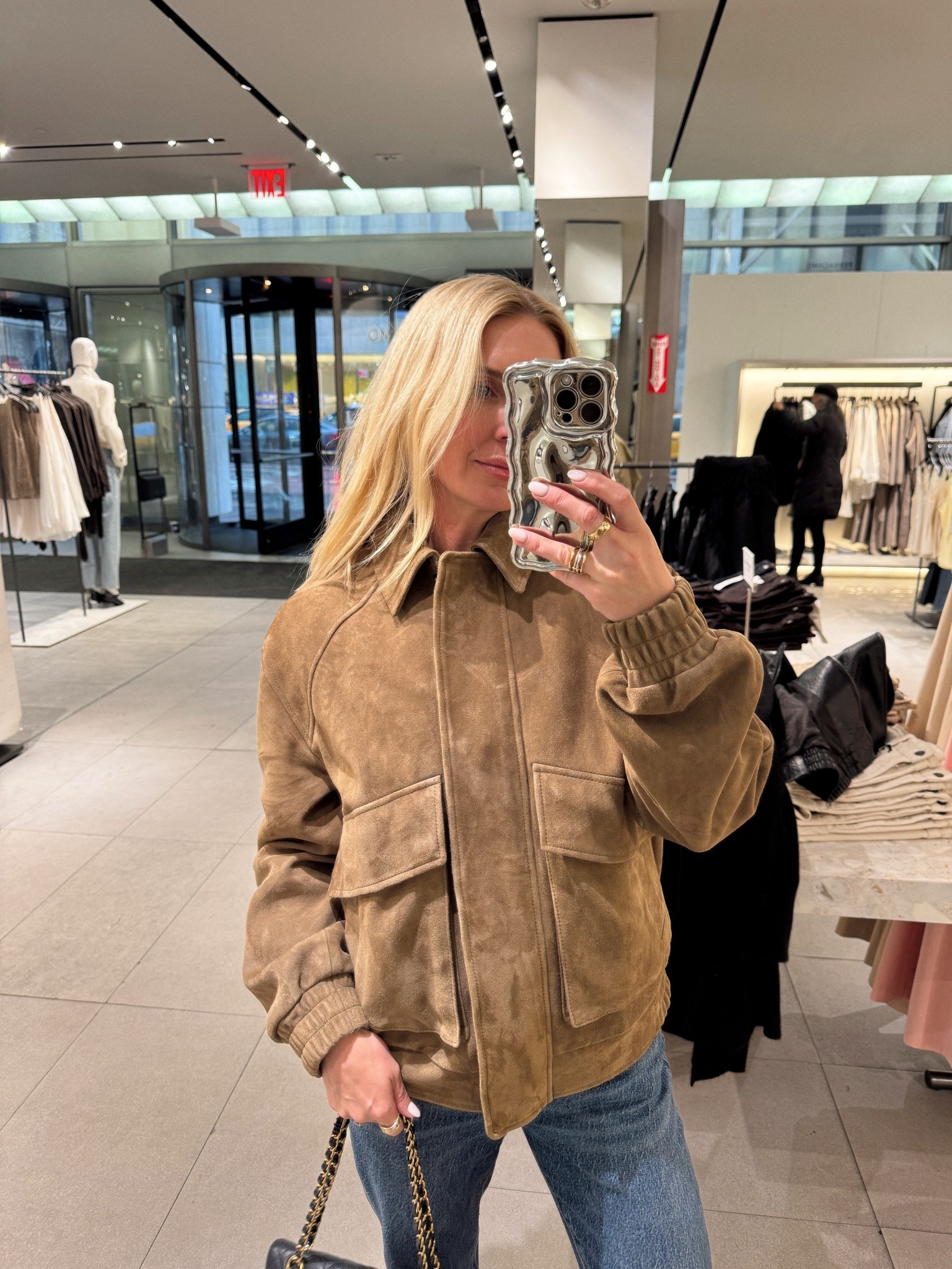 The Zara jacket is so lux! Wearing a size small 