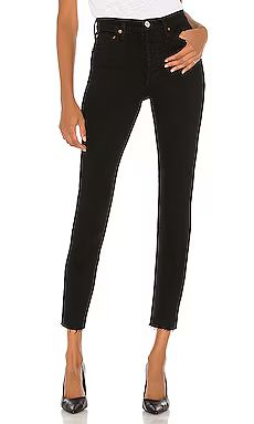 RE/DONE Originals High Rise Ankle Crop in Black from Revolve.com | Revolve Clothing (Global)