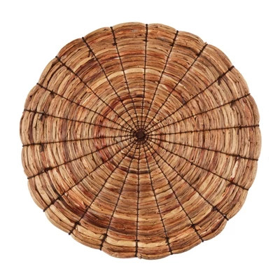 Saro Lifestyle Woven Water Hyacinth Round Placemats (Set of 4) – Natural Textured Table Placemats for Dining, Kitchen & Entertaining, 15", Beige | Target