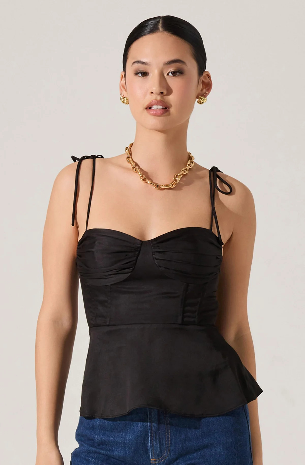 Selina Peplum Top - Black / XS | ASTR The Label (US)