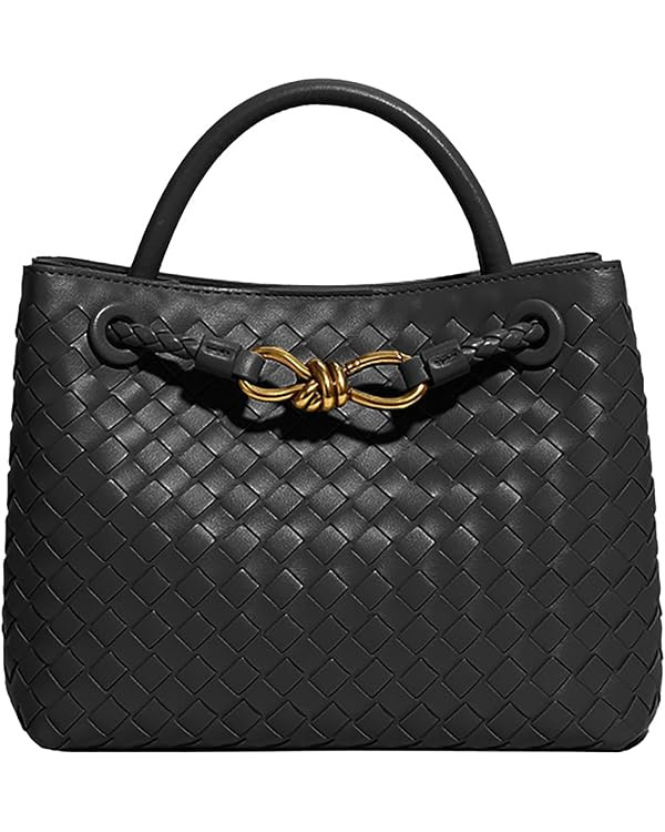 Woven Bags for Women Bowknot Small Tote Hobo Shoulder Crossbody Bags PU Leather Handwoven Woven P... | Amazon (US)