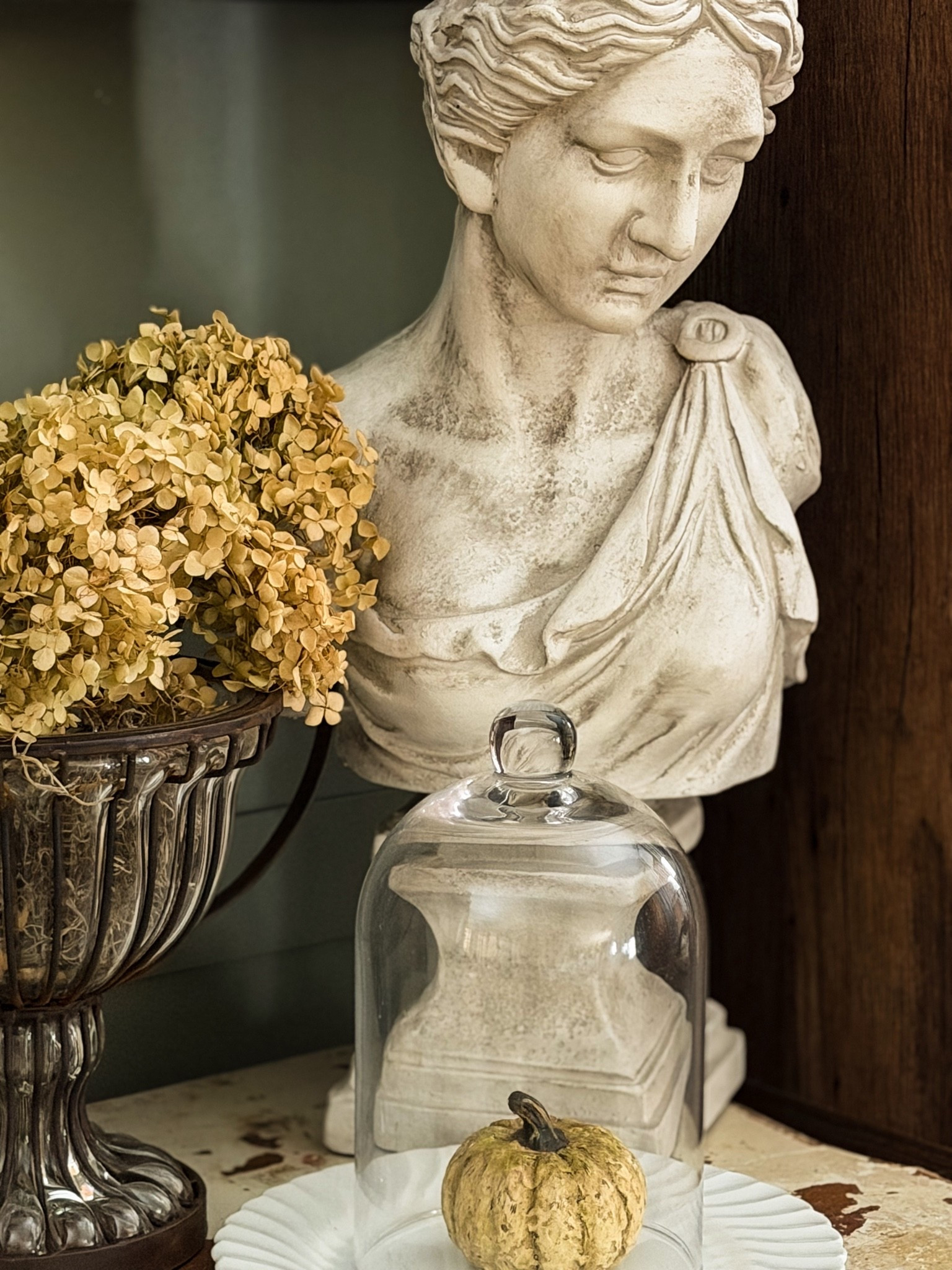 My favorite bust statue... simple but ready for fall. 🤍 @Antique Farm House

#LTKSeasonal #LTKHome