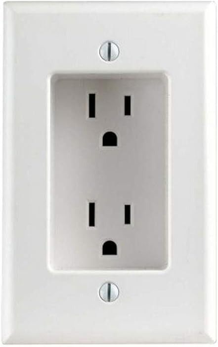 Leviton 689-W 15 Amp 1-Gang Recessed Duplex Receptacle, Residential Grade, with Screws Mounted to... | Amazon (US)