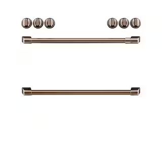 Cafe Front Control Induction Range Handle and Knob Kit in Brushed Copper | The Home Depot