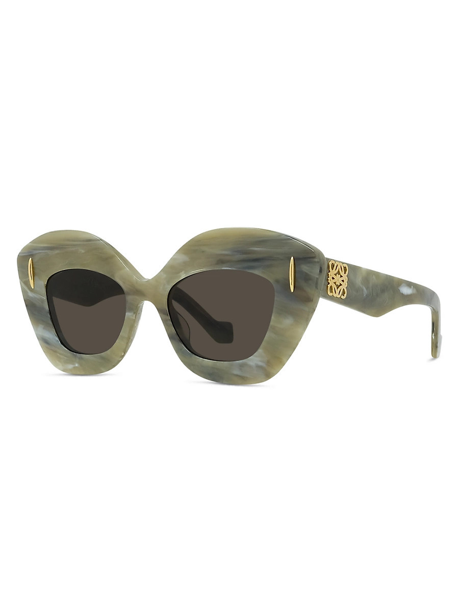Women's Anagram 48MM Cat-Eye Sunglasses - Green Gold Black | Saks Fifth Avenue
