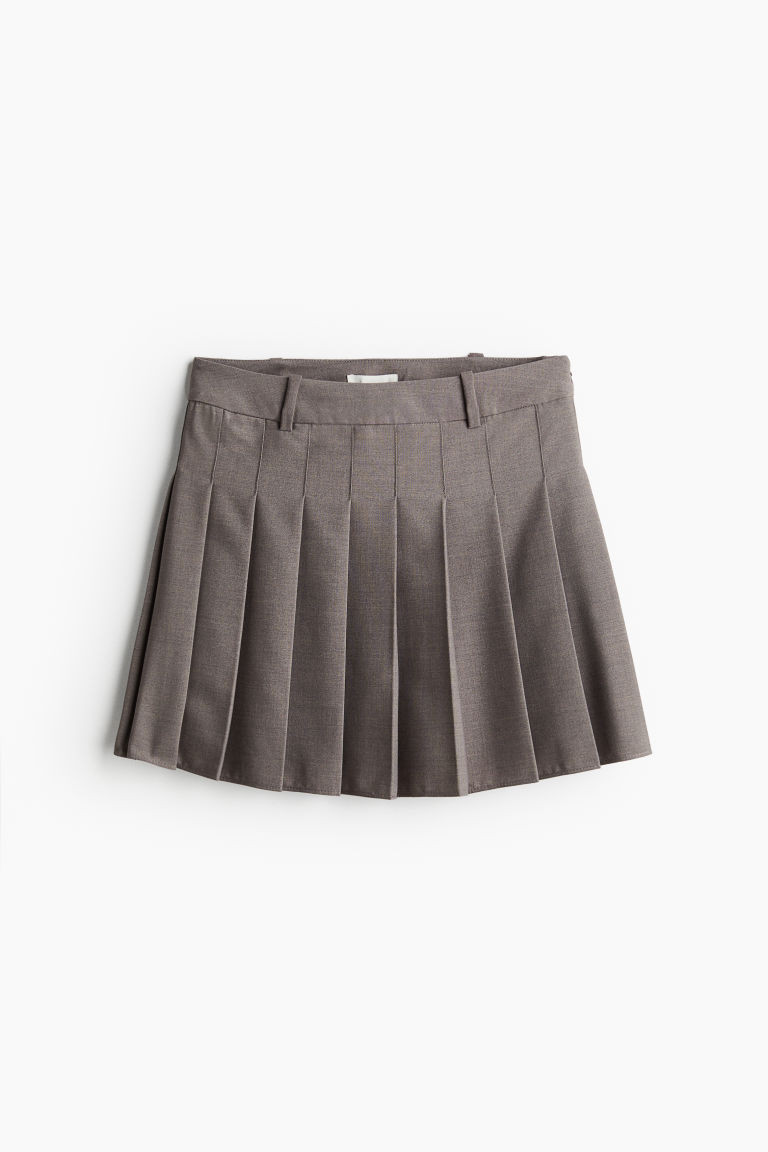 H & M - Pleated Mini Skirt - Gray | H&M (US + CA)