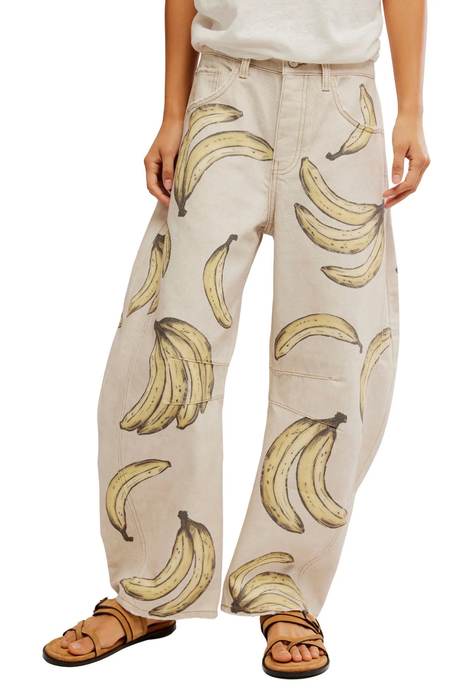 Good Luck Floral Print Barrel Jeans (Women) | Nordstrom | Nordstrom