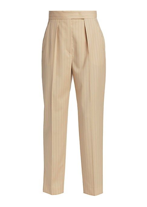 Max Mara Women's Pinstripe Cigarette Pants - Beige - Size 14 | Saks Fifth Avenue