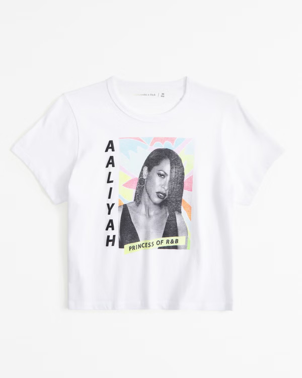 Vol. 28 Short-Sleeve Aaliyah Graphic Skimming Tee | Abercrombie & Fitch (US)