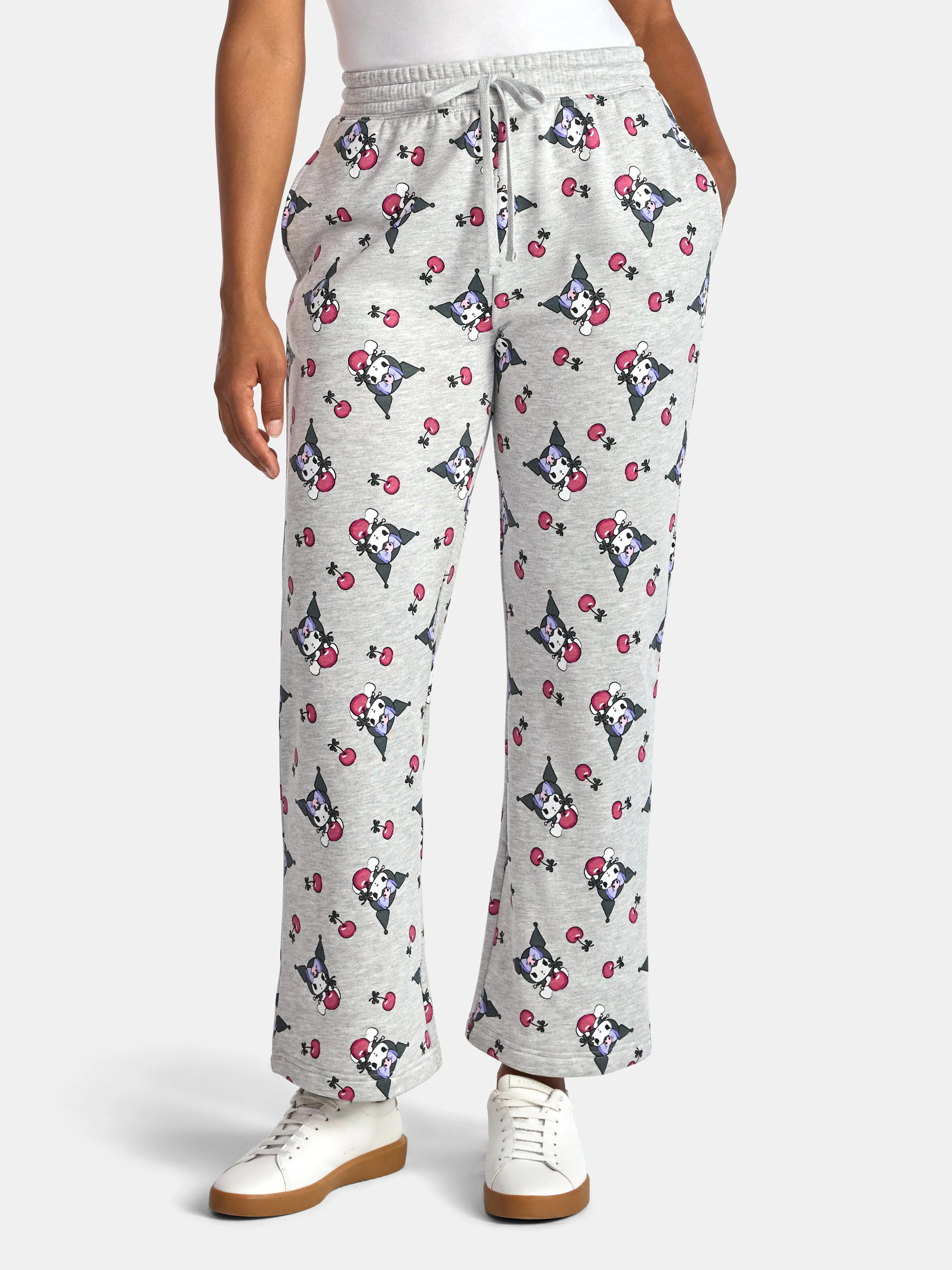 Hello Kitty Women’s Kuromi Graphic Print Wide Leg Jogger Pants, Sizes XXS-XXL | Walmart (US)