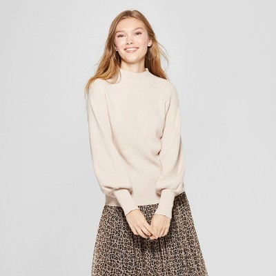 Women's Bishop Sleeve Pullover Sweater - A New Day™ Pink M | Target