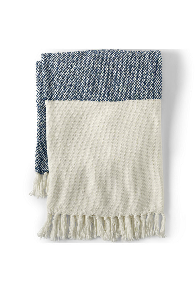 Color Block Throw Blanket - Lands' End - Blue | Lands' End (US)
