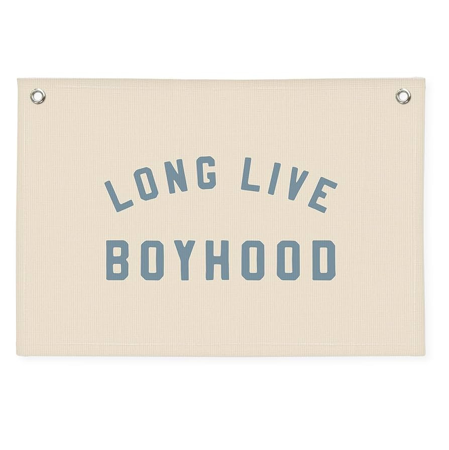 Long Live Boyhood Boys Room Decor - Linen Banner Wall Hanging Canvas Banner Flag Decor for Toddle... | Amazon (US)