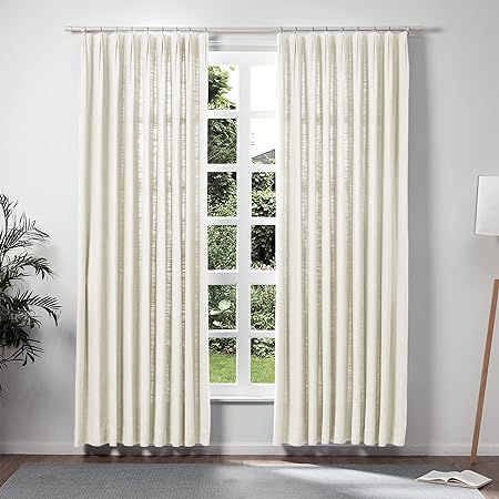 TWOPAGES Pinch Pleated Drape for Traverse Rod, Double Layer Lined Curtain Light Filtering Room Da... | Amazon (US)
