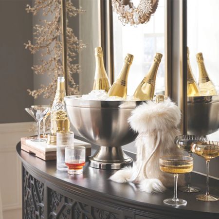 Holiday entertaining, holiday decor, barware, champagne bucket, ice bucket, wine glasses, champagne coupes glam Christmas party 

#LTKhome #LTKstyletip #LTKHoliday