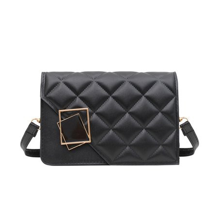 LoyGkgas New Fashion Leather Lattice Corssbody Bags Women Vintage Mini Handbags (Black) | Walmart (US)