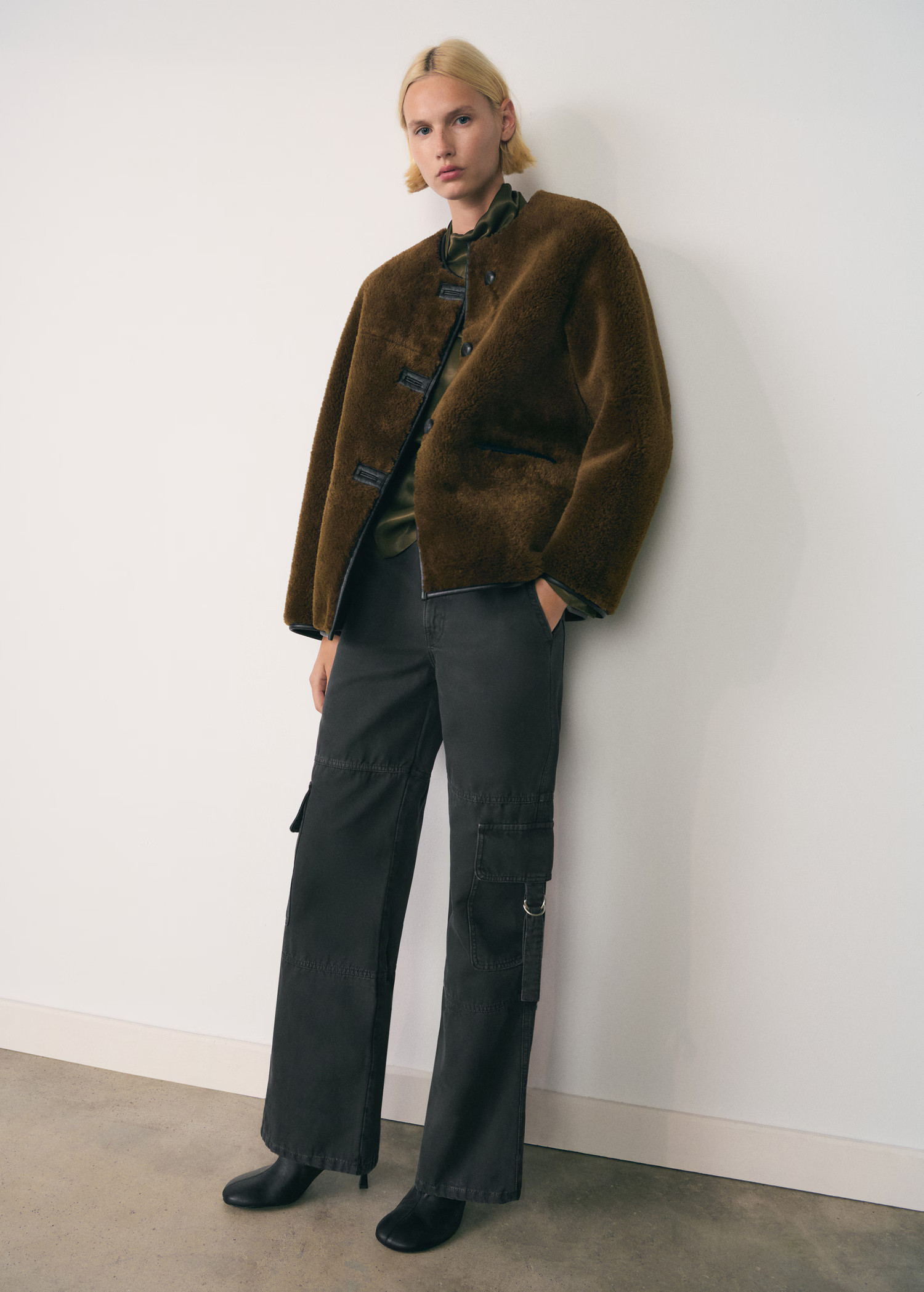 Fur-effect coat with appliqués - Women | MANGO USA | Mango (US/MX/AU)
