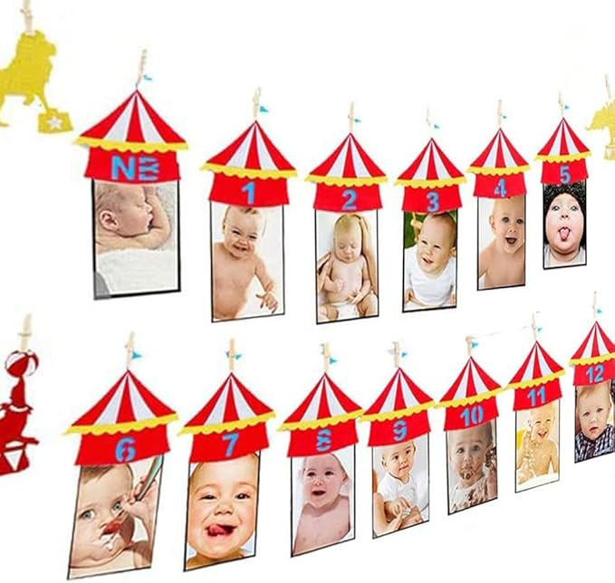 JeVenis The Big One Circus Themed 1st Birthday Banner - Carnival Photo Banner | Amazon (US)