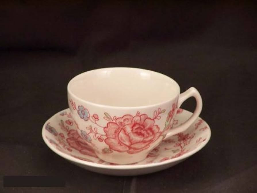 Johnson Bros. Rose Chintz Pink Cups & Saucers | Amazon (US)